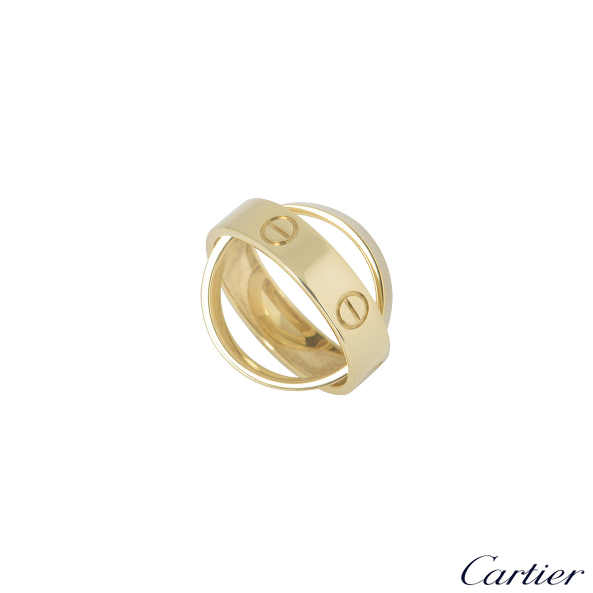 Cartier Yellow Gold Double Love Ring | Rich Diamonds